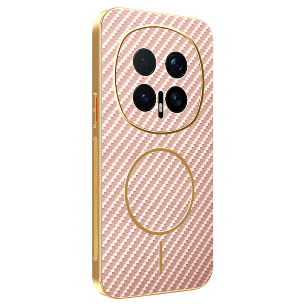 (Pink) For Honor Magic8 Pro 5G Phone Case Carbon Fiber Textured Electroplated Tpu Back Cover Pink 6914298256633