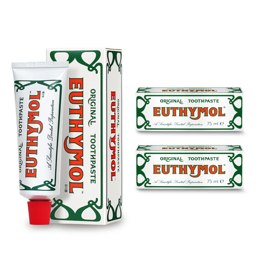 Euthymol Original Toothpaste Bundle Â 2 X 75Ml Fluoride-Free Toothpaste For Plaq