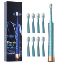 USB Rechargeable Sonic Electric Toothbrush for Adults, Powered Motor High Vibration Teeth & Gum Care, Soft Dupont Brush Heads, 2 Minutes Timer 5 Mode