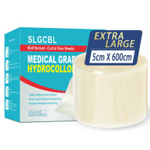 Hydrocolloid Roll, 5cm x 609cm Extra Large Hydrocolloid Tape, Cut-to-Size, Self-Adhesive, Ultra Absorbent, Flexible & Waterproof Hydrocolloid Bandage