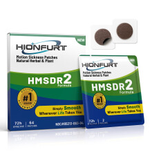 Hionfurt HMSDR2 Motion Sickness Patches - 64 Count for Fast Nausea Relief in Car, Sea, Air Travel - Travel Sickness Patches Non-Drowsy, Effective, La