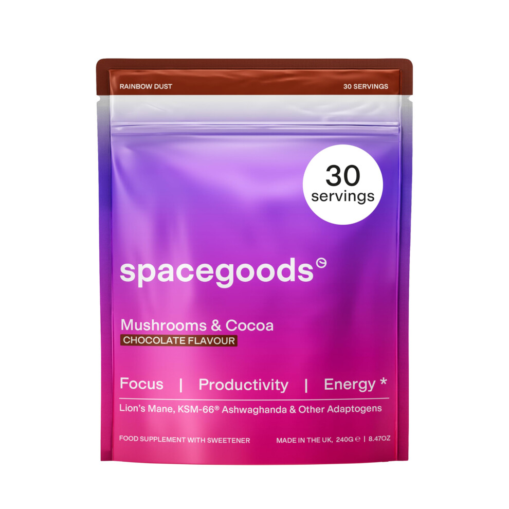 Space Goods Spacegoods Rainbow Dust 240G | 30 Servings | Flavoured Mushroom Coffee | 80Mg Of Natural Caffeine | Lions Mane, Chaga, Ashwagandha & Vitamin B5 | Sha
