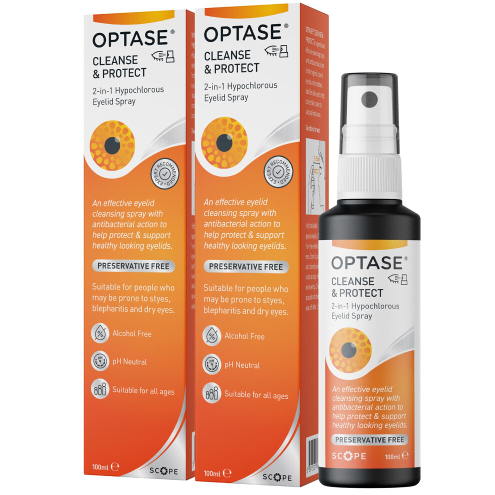 Optase Cleanse & Protect Â 2-In-1 Hypochlorous Acid Eyelid Spray Â For Daily Cleansing And Protection With Antibacterial Action. For Eyelids And S