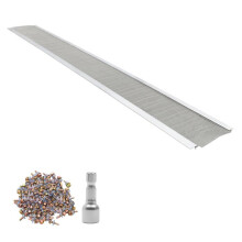 Grelha de Calha 152,4 mm-Duoku-Protetor em Liga de Alumínio-Micro-Malha em Aço Inoxidável-Comprimento Total de 14,63 m