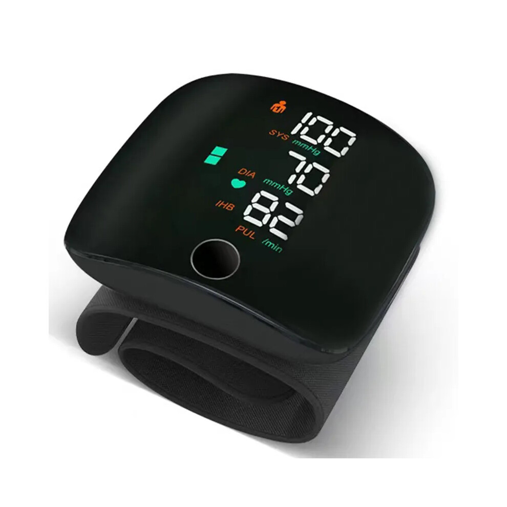 Stoyotu (Black) Rechargeable Wrist Blood Pressure Monitor New Touch Screen Led Tonometer Bp Monitor English Voice
