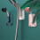 Supporto autoadesivo in plastica per soffione doccia da bagno - Rosa (1 pezzo) 3