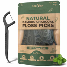 EcoYou Biodegradable Floss Picks | 50 Count (1 Pack) | Mint Flavor, Candelilla Wax | Sustainable & Reusable | Vegan & Cruelty-Free | Eco Floss | Pfas