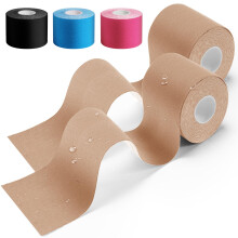 HONYAO Kinesiology Tape 2 Rolls, Sports Tape (5m5cm), Physio Tape for Shoulder, Back, Elbow, Wrist, Shin, Ankle, K Tape Breathable Waterproof Skin F