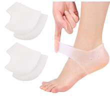VivoFoot 2 Pairs Gel Heel Protectors, Silicone Heel Cups, Blister Prevention Ankle Protectors & Heel Sleeves, Heel Pain and Cracked Heels Relief for