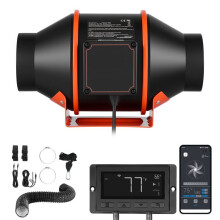 Kit de Ventilador de Conducto de Flujo Mixto-Duoku-con Filtro de Carbón 349 m³/h-Extractor de Aire en Línea 101,6 mm para Carpa de Cultivo