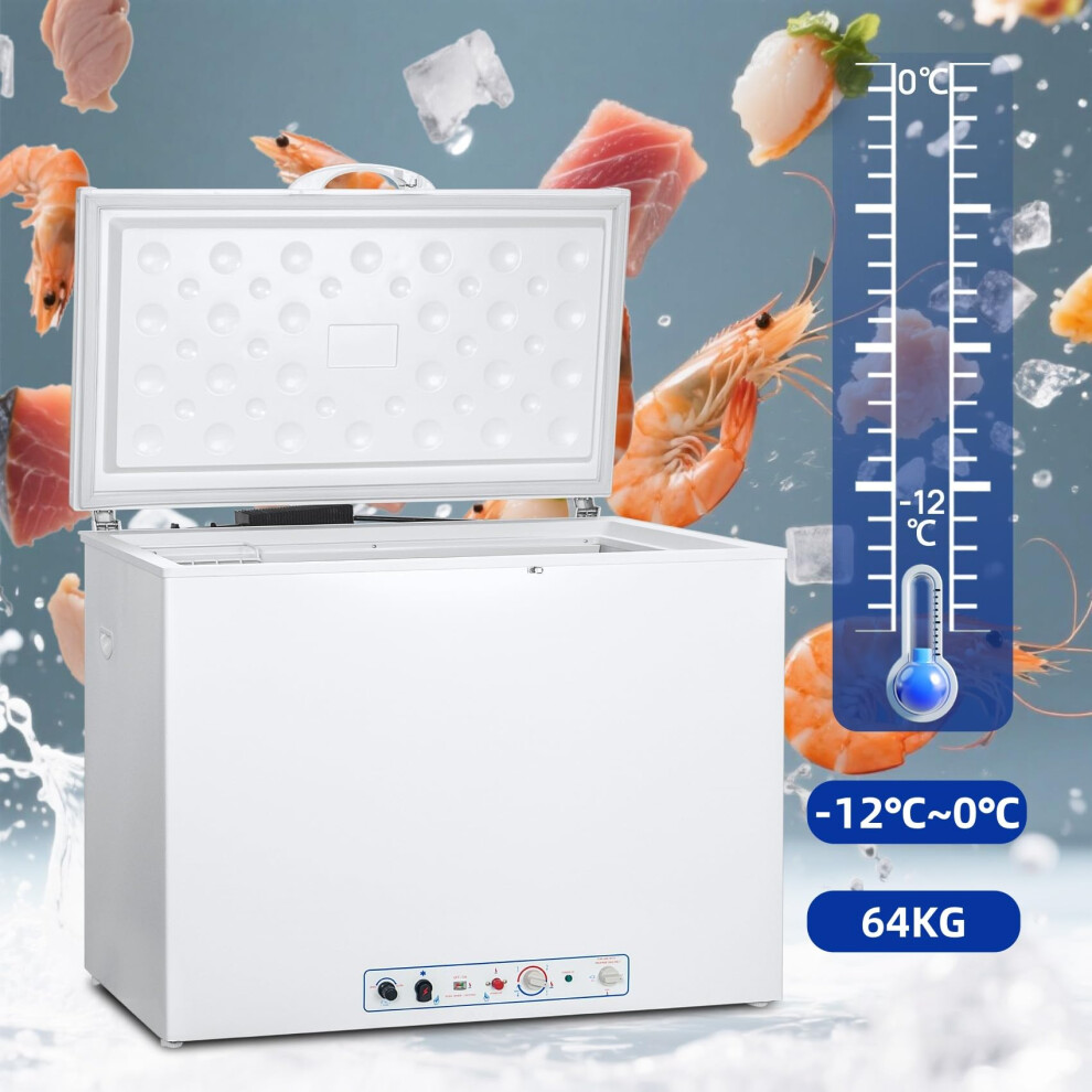 Smad 200L Gas Chest Freezer, 2 Way Camping Fridge, 240V/Propane Gas Fo