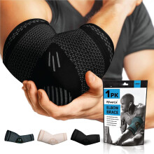 POWERLIX Elbow Brace Support - Compression Sleeve for Tendonitis, Tennis and Golfers Elbow Treatment, Arthritis, Workouts, Weightlifting – Reduce Pa