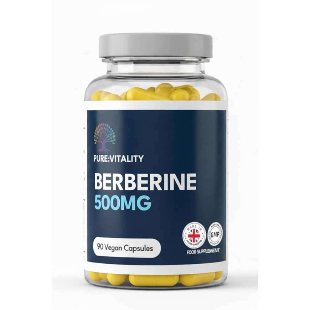 Pure: Vitality Pure Vitality Berberine Hcl 500Mg Â 90 Vegan Capsules Â 98% Purity Â High Strength Formula Â Uk Gmp Certified Manufacturer