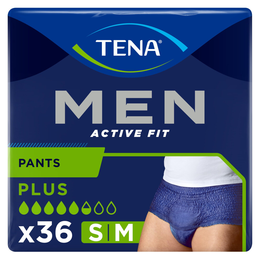 Tena Men Active Fit Incontinence Disposable Absorbent Underwear - For Moderate To Heavy Urinary Leakage - Size M ( (Pack Of 36)