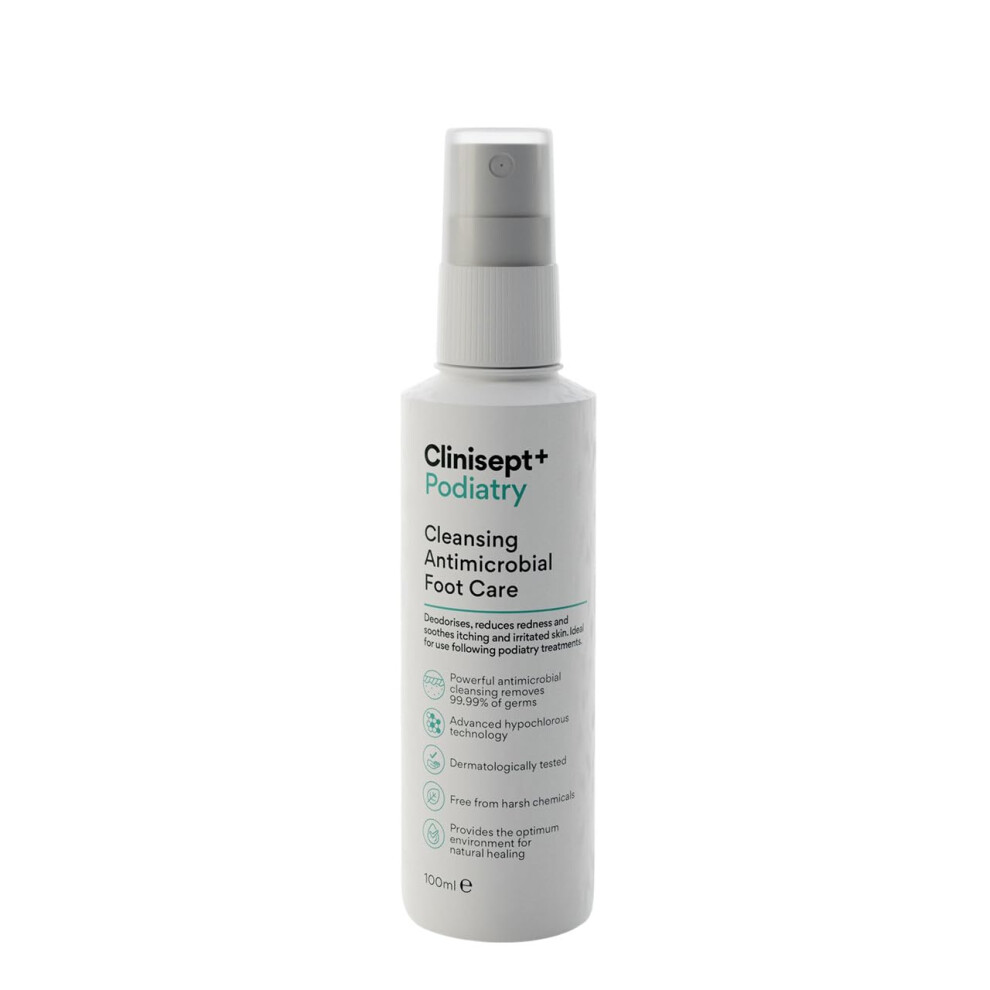 Clinisept Plus Clinisept Podiatry Spray 100Ml - Hypochlorous Acid Spray - Alcohol-Free, Ph-Neutral Skin Cleanser For Visibly Clean Feet - Foot Care For Pre, During