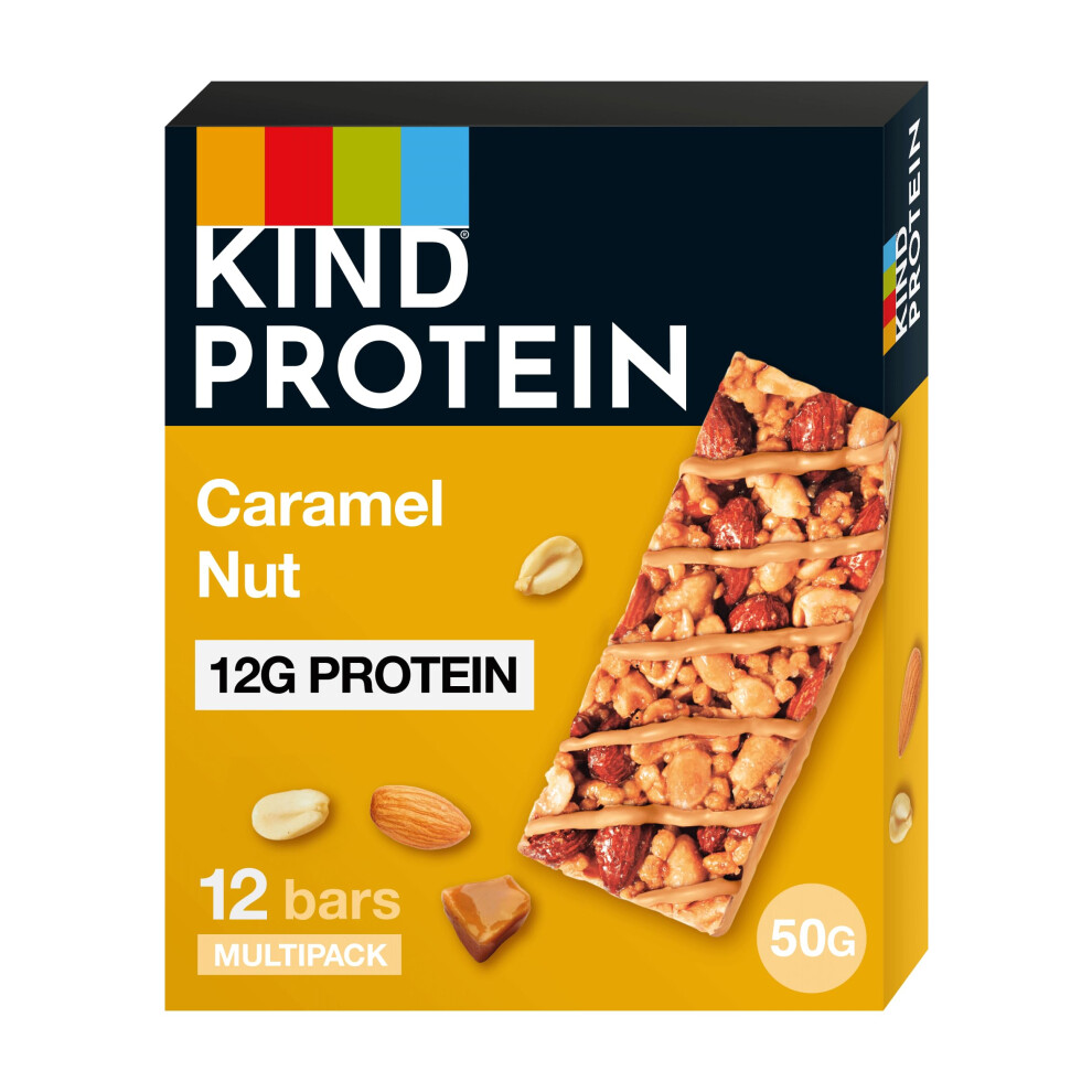 Kind Protein Bars, Gluten Free Snack Bars, Caramel Nut, High Fibre, Healthy Snack, Source Of Protein, No Artificial Colours, Flavours Or Preservative