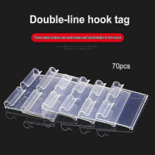70-Piece Transparent Plastic Price Tag Holder for Shelves