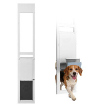 Hond- en Katvriendelijke Glazen Schuifdeur Hondendeur - Duoku - Aluminium Frame, Maat L