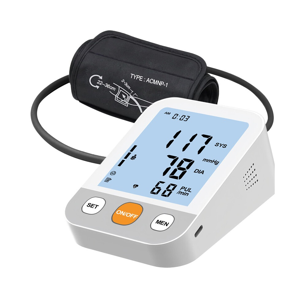 Stoyotu (White) Upper Arm Automatic Blood Pressure Monitor Bp Digital Pressure Meter Tonometer Lcd For Measure Arterial Pressure
