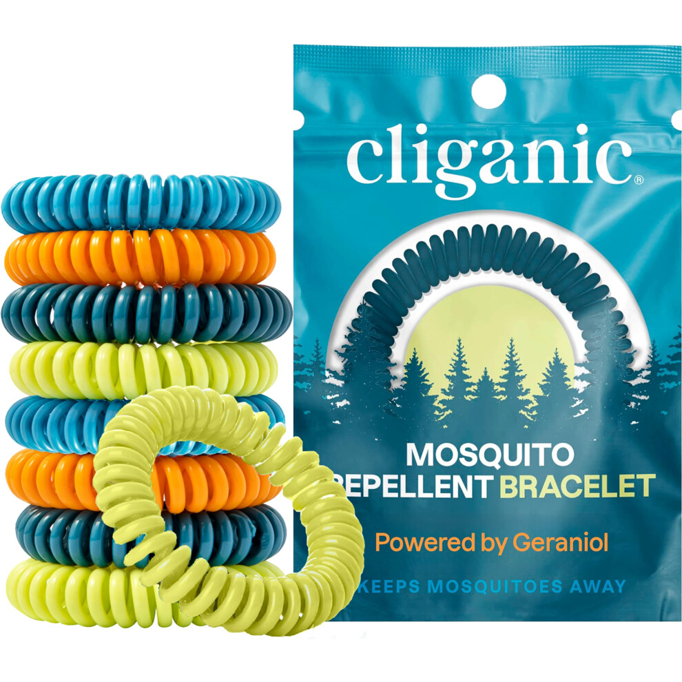 Cliganic 10 Pack Mosquito Repellent Bracelets, Deet-Free Bands, Individually Wrapped