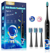 Kids Electric Toothbrush 3-5-6-12 Rechargeable Childrens Electric Toothbrush with Timer 3 Modes Habit-Forming Stickers 31000VPM Power for Boys Junior