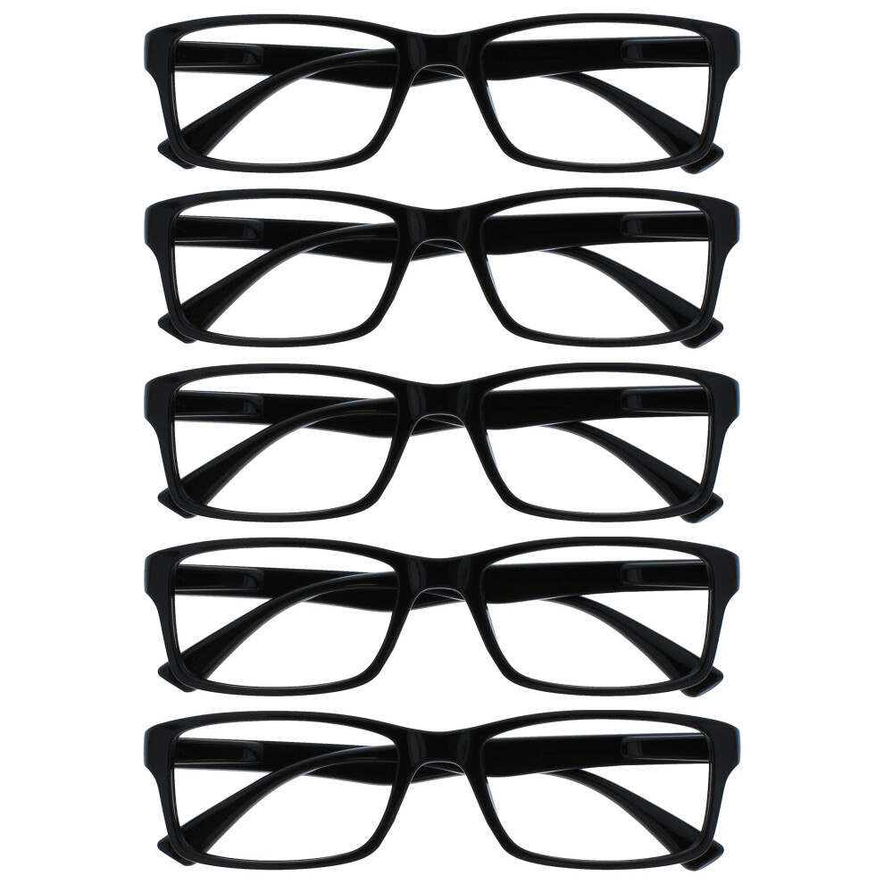 Opulize Pep Reading Glasses For Women Men, Large Rectangular Designer Frame With
