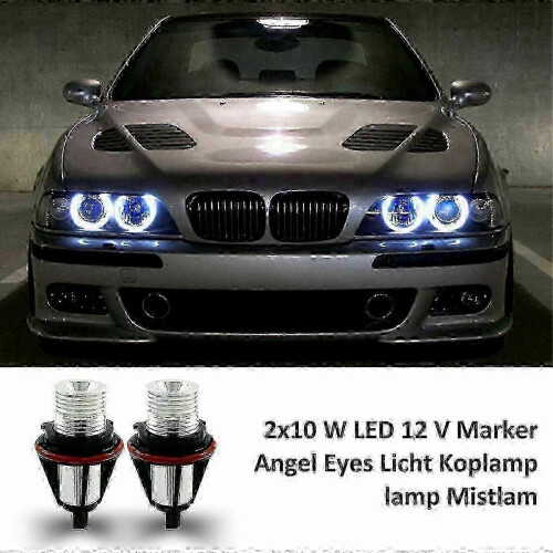 Luci d'angelo a LED bianche per E63 E64 E66 - Lampadine con effetto alone 8000K 1