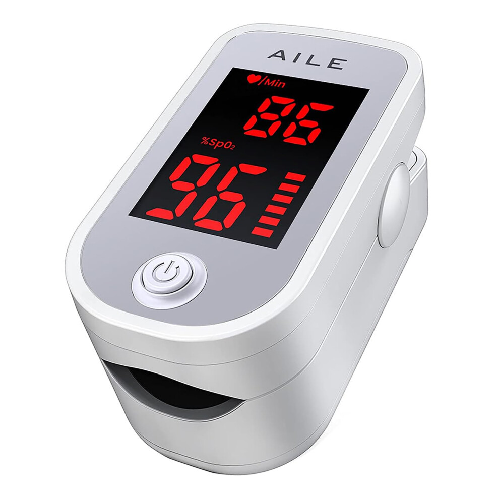 Aile Pulse Oximeter Oxygen Meter Adults Accurate Fast Easy Larger Red Screen Oxygen Monitor With Lanyard Blood Saturation Monitor -O2 Saturation Mete