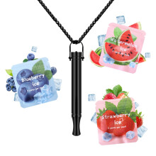 CARITATE Anxiety Breathing Necklace with Resistance(Black) - Quit Breathlace Filter Help Stop Stress - Relief Breath Necklace Flavoured for Adults