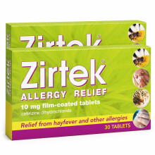 Zirtek hayfever Tablets | Allergy Relief Cetirizine Antihistamine Tablets | 60 A