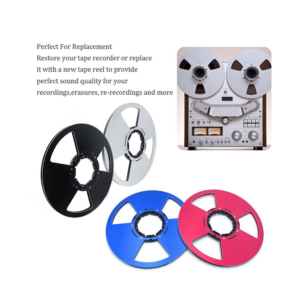 10 Inch 3 Holes Empty Take Reel To Reel Hub Polished Aluminum Tape Reel For Tape Recorders Red 4713114527160