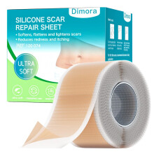 Dimora Medical Grade Silicone Scar Sheets - Ultra Soft Silicone Scar Tape (4cm*3m), Waterproof Scar Treatment for Surgical Scars, C Section, Tummy Tu