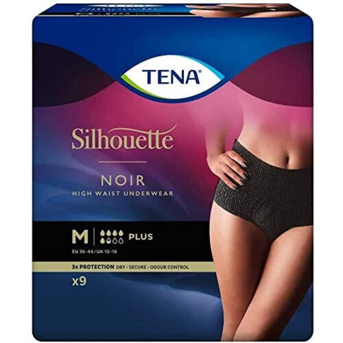 Tena Tena Noir High Waist Underwear, Medium, 18 (2x9)