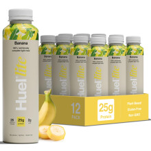 Huel Lite Ready to Drink, 12 x 500ml Bottles, 25g Banana Flavour Protein Shake, 190 Calories Meal Replacement Shake, Low Sugar, High Fibre, Vegan Pro