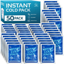 Instant Ice Pack (15 x 11.5 cm) - 50 Pack Disposable Instant Ice Packs for Injuries (50 Pack (6" x 4.5"))