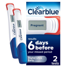 Clearblue Pregnancy Test, Digital Ultra Early Detection (10 MIU/ml), Results 6 Days Early, 99% Accurate Results, 2 Digital Tests