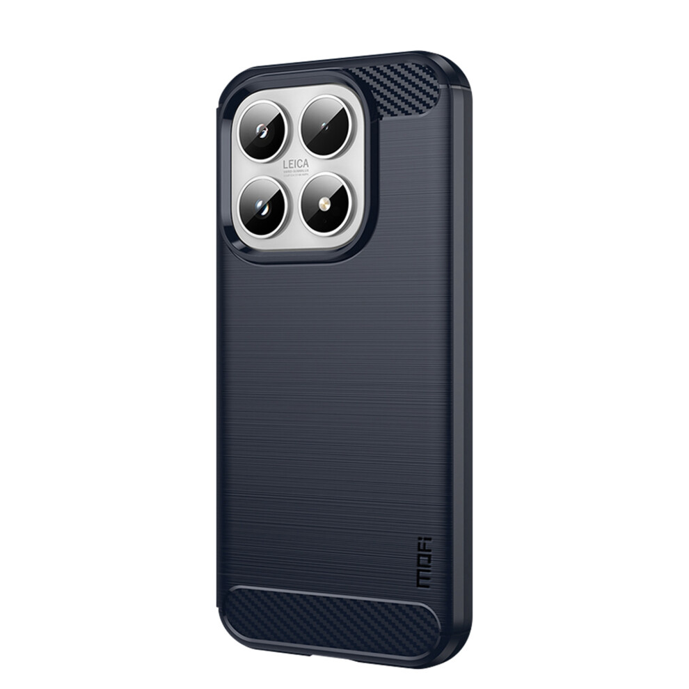 (Blue) Mofi For Xiaomi 17 Back Cover Brushed Texture Carbon Fiber Soft Tpu Case Blue 6914294383173
