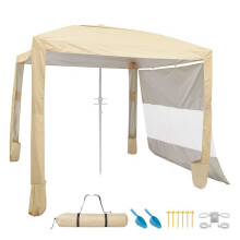 Strandtent - DUOKU - SZ004 - 2,4x2,4 m - Zijwanden & zandzakken - Bevestiging aan de grond