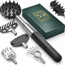 Telescoping Back Scratcher with 5Pcs Detachable Scratching Heads, Fathers Day Birthday Gifts for Him Men Dad Back Scratcher for Men/Women