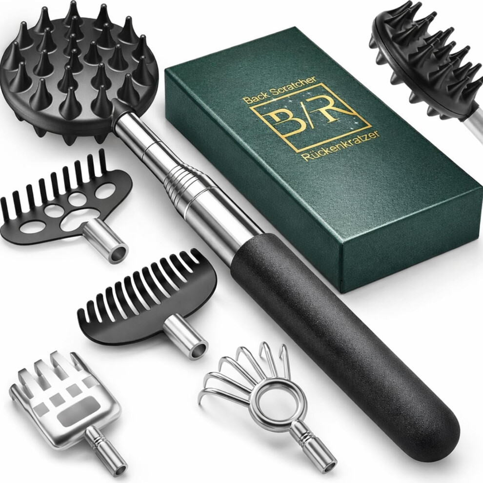 Photos - Massager Telescoping Back Scratcher with 5Pcs Detachable Scratching Heads, Fathers Day Birthday Gifts for Him Men Dad Back Scratcher