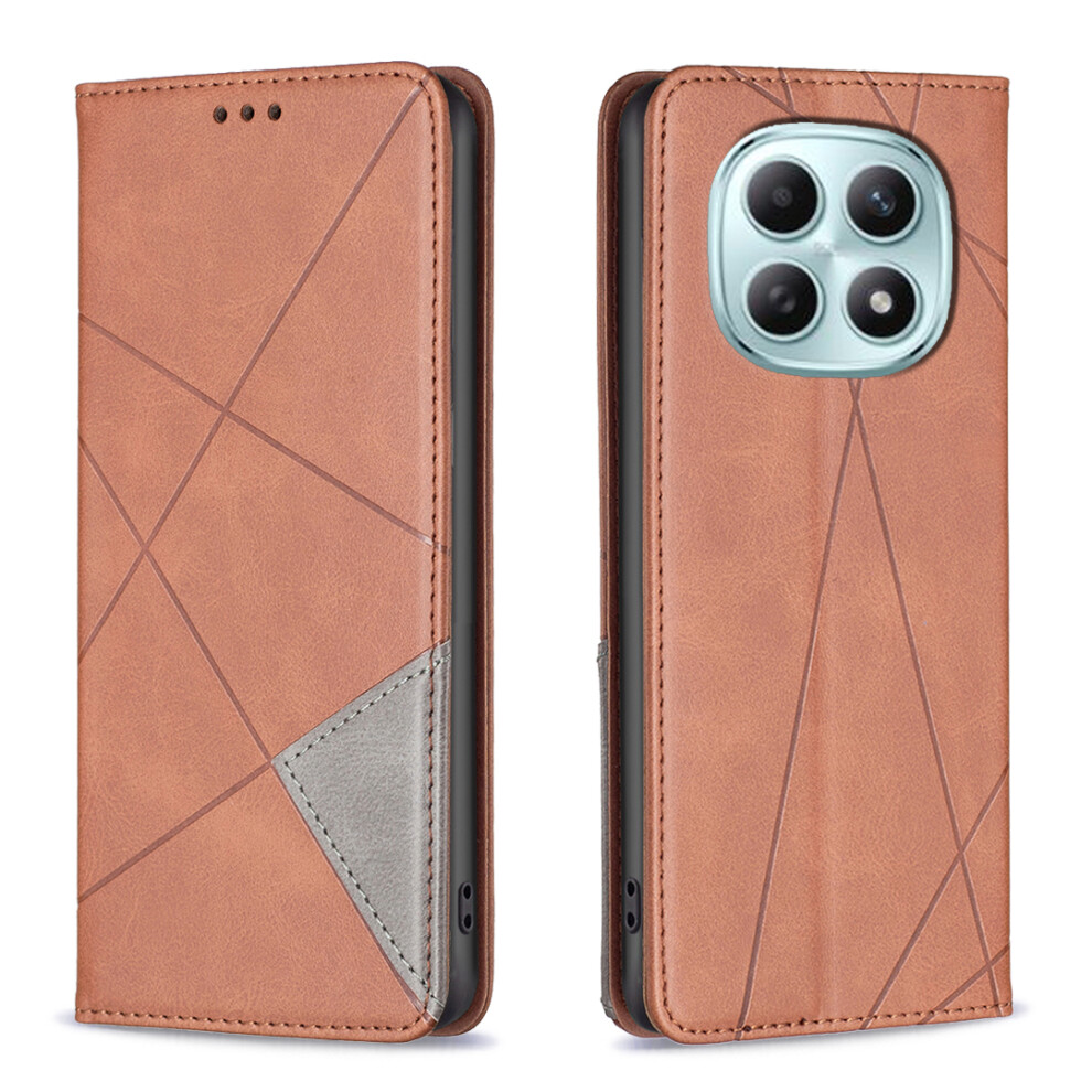 (Brown) For Xiaomi Poco M8 Pro 5G / Redmi Note 15 Pro+ 5G (Global) Case Card Slots Geometry Imprint Leather Phone Cover Brown 6914291498184