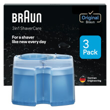 Braun Clean and Renew Refill Replacement Cartridges for Electric Shaver, 3 Pack