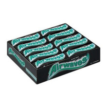 Airwaves Black Mint Sugar Free Chewing Gum Bulk Multipack, 30 x 10 Pieces - Intense Menthol & Anise Gum - Air Travel Essentials, Festival Accessories