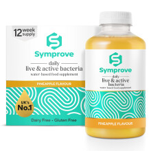 Symprove Liquid Live & Active Bacteria, Pineapple Flavour, Water-Based, Dairy & Gluten Free, Vegan (12 x 500ml)