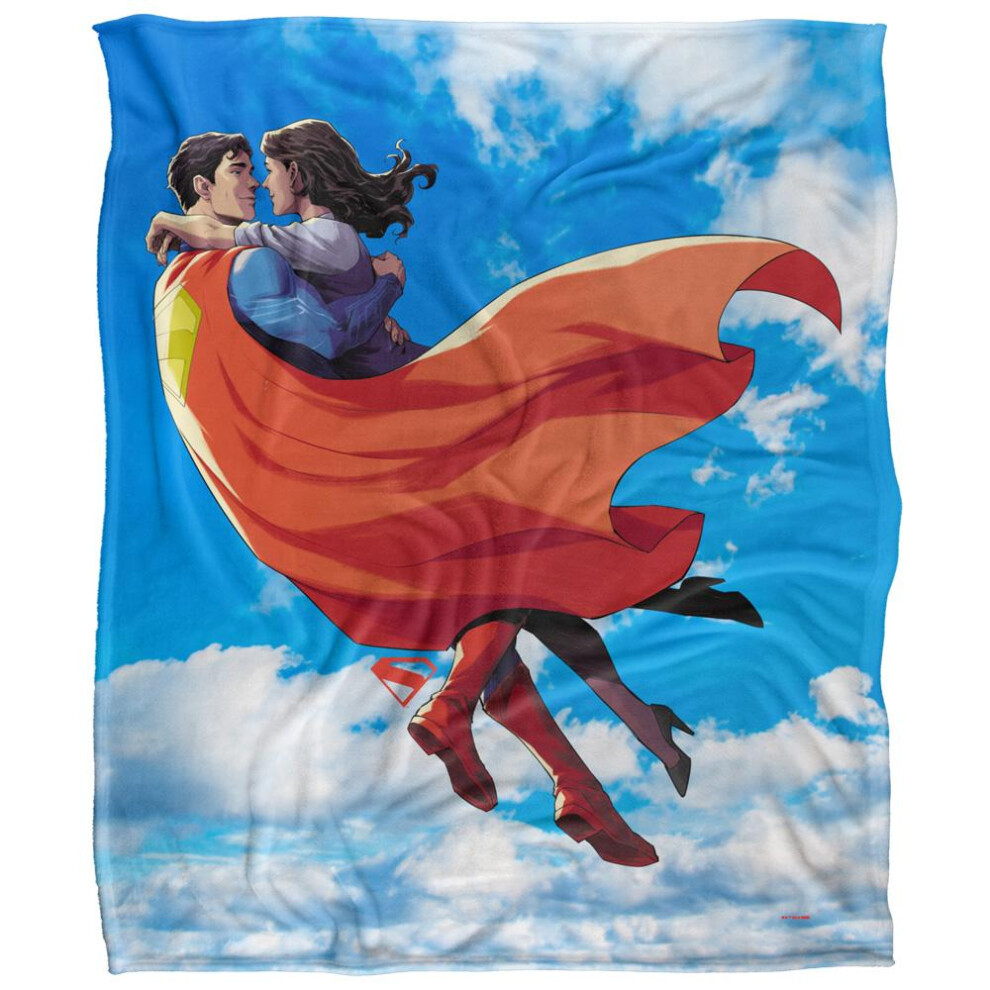 Superman Silky Cloud Embrace Lois Lane Supersoft Blanket Blue
