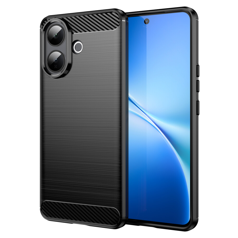 (Black) For Vivo V60 Lite 5G / 4G Case Protective Phone Cover Carbon Fiber Texture Brushed Black 6914296760057