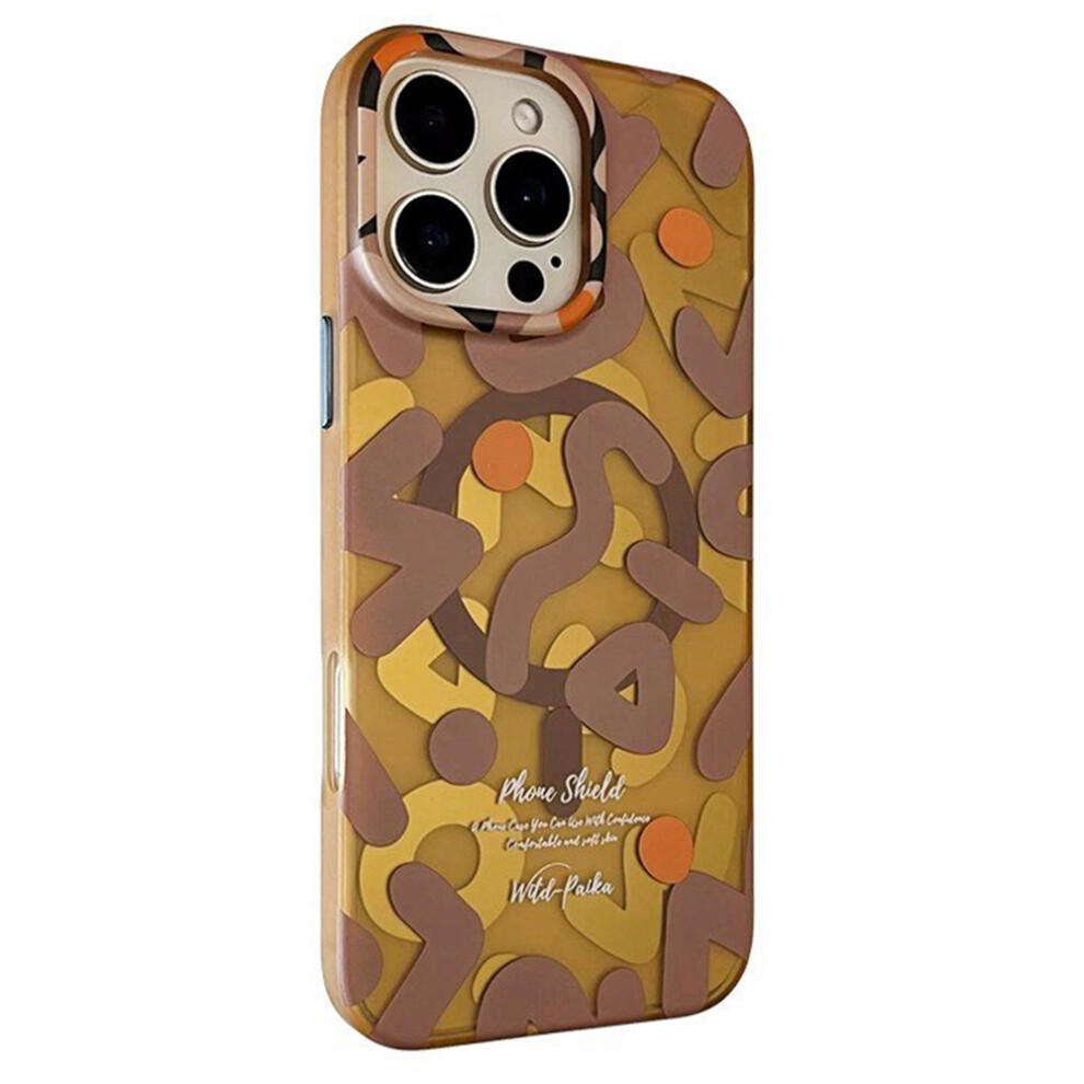 (Coffee) Paika Graffiti Series For Iphone 16 Pro Case Compatible With Magsafe Pc + Tpu Phone Cover Brown 6914290047918