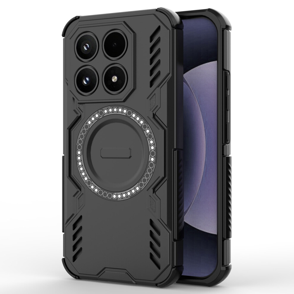 (Black) For Xiaomi 17 Magnetic Case Butterfly Armor Hollow Heat Dissipation Pc + Tpu Phone Cover Black 6914294537118