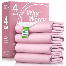 WHYWORRY Washable Incontinence Bed Sheets for Adults | 86 x 91 cm | for Single Bed | Waterproof Bed Wetting Mats | Reusable Bed Protectors | Pee Pads