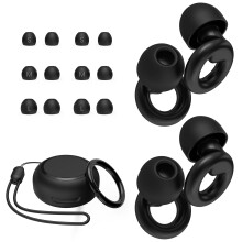 JUSTRVN Ear Plugs for Sleeping,2 Pairs of Stylish Reusable Noise Reduction Earplugs with 8 Pairs Tips & case,Hearing Protection Earplugs for Concert,